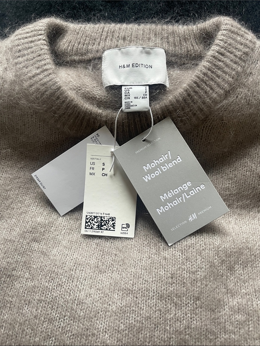 Bundle of H&M oversized mohair sweaters, small, black / cream / grey / beige - Picture 2 of 5